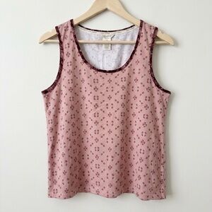 Lucky Brand Intimates Pink And Red Floral Scoopneck Tank Top